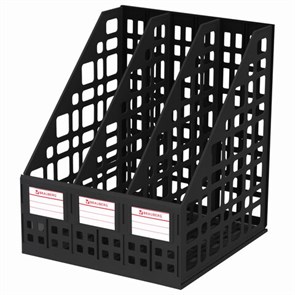 {{photo.Alt || photo.Description || 'Лоток вертикальный для бумаг BRAUBERG "MAXI Plus", 240 мм, 3 отделения, сетчатый, сборный, черный, 237013'}}