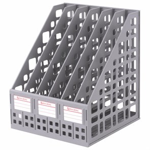 {{photo.Alt || photo.Description || 'Лоток вертикальный для бумаг BRAUBERG "MAXI Plus", 240 мм, 6 отделений, сетчатый, сборный, серый, 237016'}}