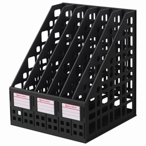 {{photo.Alt || photo.Description || 'Лоток вертикальный для бумаг BRAUBERG "MAXI Plus", 240 мм, 6 отделений, сетчатый, сборный, черный, 237015'}}