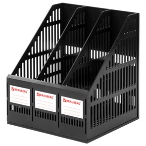{{photo.Alt || photo.Description || 'Лоток вертикальный для бумаг BRAUBERG "SMART-MAXI" (254х255х297 мм), 3 отделения, сетчатый, сборный, черный, 231525'}}
