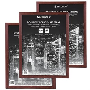 {{photo.Alt || photo.Description || 'Рамка 21х30 см небьющаяся, КОМПЛЕКТ 3 шт., багет 14 мм дерево, BRAUBERG "Elegant", цвет венге, 391356'}}