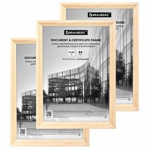 {{photo.Alt || photo.Description || 'Рамка 21х30 см небьющаяся, КОМПЛЕКТ 3 шт., багет 20 мм дерево, BRAUBERG "Business", цвет натуральное дерево, 391354'}}