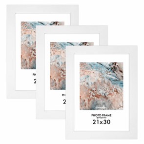 {{photo.Alt || photo.Description || 'Рамка 21х30 см небьющаяся, КОМПЛЕКТ 3 шт., багет 29 мм, МДФ, BRAUBERG "Basic", белая, 391260'}}