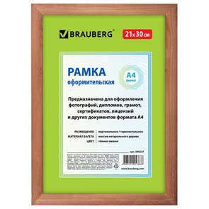 {{photo.Alt || photo.Description || 'Рамка 21х30 см, дерево, багет 18 мм, BRAUBERG "HIT", темная вишня, стекло, 390257'}}