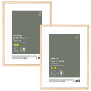 {{photo.Alt || photo.Description || 'Рамка 30х40 см небьющаяся, КОМПЛЕКТ 2 штуки, багет 12 мм, дерево, BRAUBERG "Woodray", цвет натуральный, 391389'}}