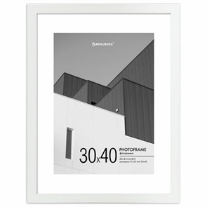 {{photo.Alt || photo.Description || 'Рамка 30х40 см с паспарту 21х30 см небьющаяся, багет 20 мм, пластик, BRAUBERG "New Age", белая, 391278'}}