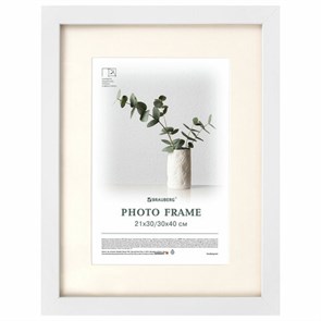 {{photo.Alt || photo.Description || 'Рамка 30х40 см с паспарту 21х30 см, небьющаяся, багет 26 мм, МДФ, BRAUBERG "Ambassador", белая, 391368'}}