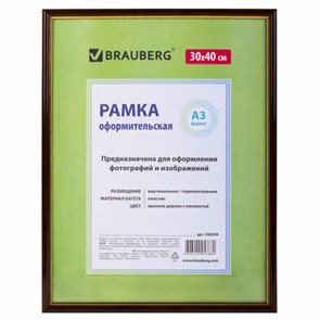 {{photo.Alt || photo.Description || 'Рамка 30х40 см, пластик, багет 14 мм, BRAUBERG "HIT", красное дерево с позолотой, стекло, 390259'}}