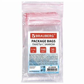 {{photo.Alt || photo.Description || 'Пакеты с замком ZIP LOCK "зиплок", комплект 100 шт., 70х100 мм, ПВД, толщина 35 микрон, BRAUBERG, 606208'}}