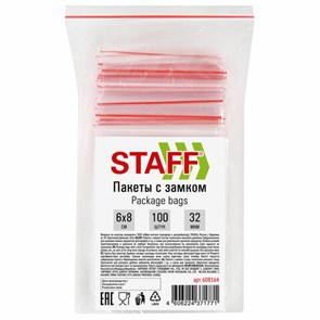 {{photo.Alt || photo.Description || 'Пакеты с замком ZIP-LOCK "зиплок", комплект 100 шт., 60х80 мм, ПВД, толщина 32 мкм, STAFF, 608164'}}