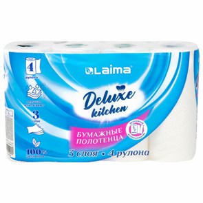 {{photo.Alt || photo.Description || 'Полотенца бумажные 3-х слойные, 4 рулона по 11 м (отрыв 1/2 листа), LAIMA Deluxe, 100% целлюлоза, 115400'}}