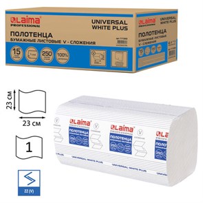 {{photo.Alt || photo.Description || 'Полотенца бумажные 250 шт., LAIMA (H3) UNIVERSAL WHITE PLUS, 1-слойные, белые, КОМПЛЕКТ 15 пачек, 23х23, V-сложение, 111343'}}