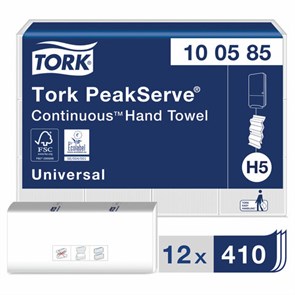 {{photo.Alt || photo.Description || 'Полотенца бумажные 410 шт., TORK (Система H5) PeakServe, Universal, КОМПЛЕКТ 12 шт., 22,5x20 см, W, 100585'}}