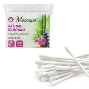 {{photo.Alt || photo.Description || 'Ватные палочки КОМПЛЕКТ 100 шт., МЕЛОДИЯ, полиэтиленовый пакет, 128854'}}