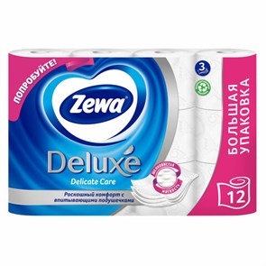 {{photo.Alt || photo.Description || 'Бумага туалетная 3-х слойная 12 рулонов (12х18 м), белая, ZEWA Deluxe, 144029'}}