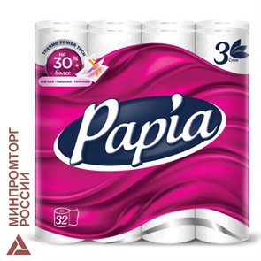 {{photo.Alt || photo.Description || 'Бумага туалетная бытовая, спайка 32 шт., 3-слойная (32х16,8 м), PAPIA, белая, 5080734'}}