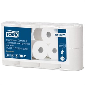 {{photo.Alt || photo.Description || 'Бумага туалетная TORK PREMIUM, спайка 8 рулонов по 23 метра (Система T4) 2-слойная, белая, 120320'}}