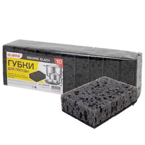 {{photo.Alt || photo.Description || 'Губки для посуды SQUARE BLACK 98х66х30 мм, КОМПЛЕКТ 10 шт., КРУПНОПОРИСТЫЙ поролон/абразив LAIMA, 608648'}}