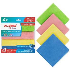 {{photo.Alt || photo.Description || 'Салфетка из МИКРОФИБРЫ универсальная 40х40 см, КОМПЛЕКТ 4 шт., MULTI PRO COLOUR, 280 г/м2, LAIMA, 607793'}}