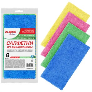 {{photo.Alt || photo.Description || 'Салфетки из МИКРОФИБРЫ 30х30 см, КОМПЛЕКТ 8 шт., ULTRASONIC COLOUR HACCP, 220 г/м2, LAIMA HOME, 608225'}}