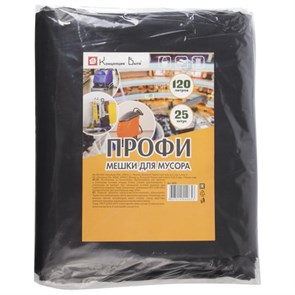 {{photo.Alt || photo.Description || 'Мешки для мусора 120 л, черные, в пачке 25 шт., ПВД, 55 мкм, 70х110 см, особо прочные, КОНЦЕПЦИЯ БЫТА "Профи", 650'}}