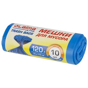 {{photo.Alt || photo.Description || 'Мешки для мусора LAIMA "ULTRA" 120 л синие, рулон 10 шт. особо прочные, ПНД 23 мкм, 70х110 см, 607695'}}