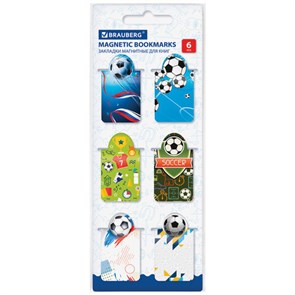 {{photo.Alt || photo.Description || 'Закладки для книг МАГНИТНЫЕ c высечкой, "FOOTBALL", набор 6 шт., 35х25 мм, BRAUBERG, 113161'}}