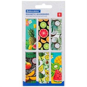 {{photo.Alt || photo.Description || 'Закладки для книг МАГНИТНЫЕ, "FRUITS", набор 6 шт., 60x20 мм, BRAUBERG, 113160'}}
