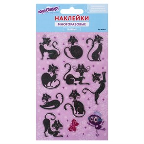 {{photo.Alt || photo.Description || 'Наклейки гелевые "Кошки", многоразовые, с блестками, 10х15 см, ЮНЛАНДИЯ, 661823'}}