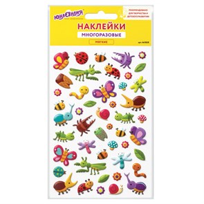 {{photo.Alt || photo.Description || 'Наклейки зефирные "Букашки", многоразовые, 10х15 см, ЮНЛАНДИЯ, 661828'}}