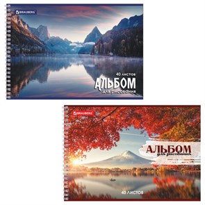 {{photo.Alt || photo.Description || 'Альбом для рисования, А4, 40 листов, гребень, обложка картон, BRAUBERG, 195х285 мм, "Умиротворение", 106710'}}