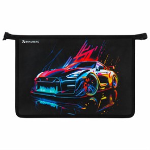 {{photo.Alt || photo.Description || 'Папка для труда на молнии BRAUBERG А4, 2 отделения, органайзер, "Neon drift", 272213'}}