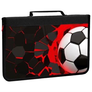 {{photo.Alt || photo.Description || 'Папка на молнии BRAUBERG А4 с ручкой, с органайзером, 1 отделение, "Black football", 270992'}}