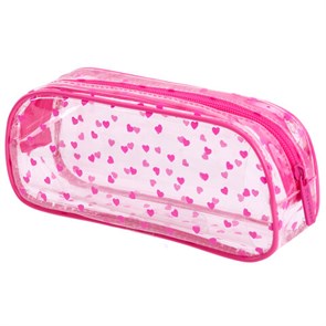 {{photo.Alt || photo.Description || 'Пенал-косметичка BRAUBERG LUCENT на молнии, прозрачный, "Hearts", 21х5х9 см, 272345'}}