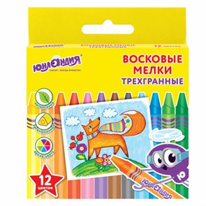 {{photo.Alt || photo.Description || 'Восковые мелки трехгранные ЮНЛАНДИЯ "ЮНЛАНДИК И МУДРЫЙ ЛИС", НАБОР 12 цветов, 227289'}}