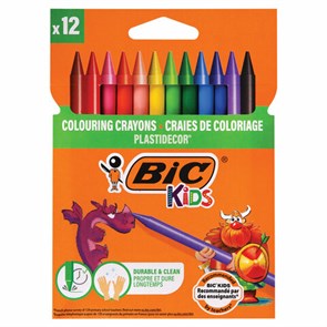 {{photo.Alt || photo.Description || 'Мелки пластиковые BIC "Plastidecor", 12 цветов, ультрапрочные, круглые, картонная упаковка, подвес, 945764'}}