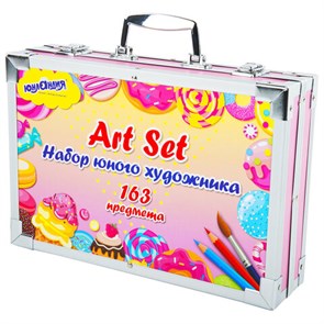 {{photo.Alt || photo.Description || 'Набор ЮНОГО ХУДОЖНИКА "Candy Land" для рисования и творчества в кейсе ЮНЛАНДИЯ, 163 предмета, 664633'}}