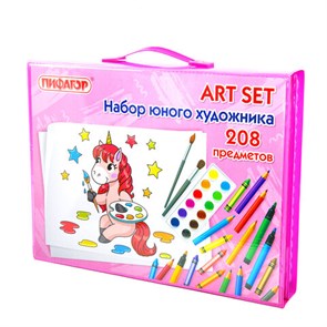 {{photo.Alt || photo.Description || 'Набор ЮНОГО ХУДОЖНИКА "Единорог" для рисования и творчества с мольбертом ПИФАГОР, 208 предметов, 664631'}}
