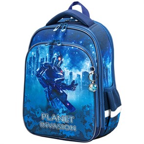 {{photo.Alt || photo.Description || 'Ранец BRAUBERG QUADRO, 3 отделения, с брелком, "Planet invasion", 37х28х18 см, 270604'}}