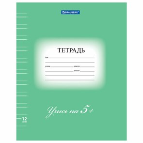 {{photo.Alt || photo.Description || 'Тетрадь 12 л. BRAUBERG ЭКО "5-КА", узкая линия, обложка плотная мелованная бумага, ЗЕЛЕНАЯ, 104765'}}