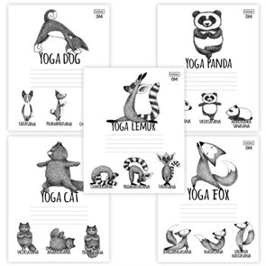 {{photo.Alt || photo.Description || 'Тетрадь 24 л., HATBER, клетка, обложка картон, "Animals Yoga" (5 видов), 24Т5В1'}}