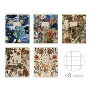 {{photo.Alt || photo.Description || 'Тетрадь А5 48 л. BRUNO VISCONTI скоба, клетка, Soft Touch, фольга, "FAUNA" (5 видов), 7-48-1365'}}