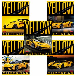 {{photo.Alt || photo.Description || 'Тетрадь А5 48 л. HATBER скоба, клетка, обложка картон, "YELLOWsupercar" (5 видов в спайке), 48Т5В1'}}