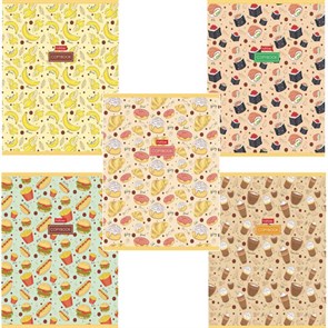 {{photo.Alt || photo.Description || 'Тетрадь А5, 96 л., HATBER, скоба, клетка, обложка картон, "Good food (микс)", 068343, 96Т5В1'}}