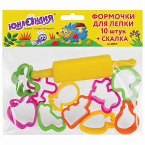 {{photo.Alt || photo.Description || 'Формочки для лепки 10 штук и скалка ЮНЛАНДИЯ, европодвес, 229621'}}