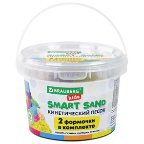 {{photo.Alt || photo.Description || 'Песок для лепки кинетический BRAUBERG KIDS, песочный, 500 г, 2 формочки, ведерко, 665094'}}