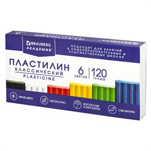 {{photo.Alt || photo.Description || 'Пластилин классический BRAUBERG "АКАДЕМИЯ КЛАССИЧЕСКАЯ", 6 цветов, 120 г, СТЕК, ВЫСШЕЕ КАЧЕСТВО, 106440'}}