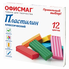{{photo.Alt || photo.Description || 'Пластилин классический ОФИСМАГ, 12 цветов, 240 г, СО СТЕКОМ, 106677'}}