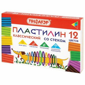 {{photo.Alt || photo.Description || 'Пластилин классический ПИФАГОР "Веселая такса", 12 цветов, 180 г, СО СТЕКОМ, 106675'}}