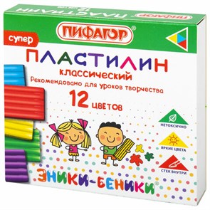 {{photo.Alt || photo.Description || 'Пластилин классический ПИФАГОР "ЭНИКИ-БЕНИКИ СУПЕР", 12 цветов, 120 г, стек, 106505'}}